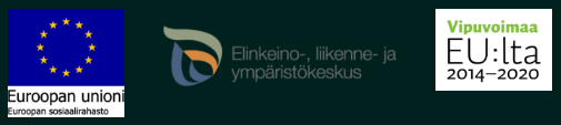 Euroopan sosiaalirahaston, Elinkeino-, liikenne- ja ympäristökeskuksen sekä Vipuvoimaa EU:lta 2014-2020 logot